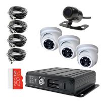 Комплект видеонаблюдения на транспорт с 1 SD картой на 4 камеры ВизорМонитор(Базовый)
