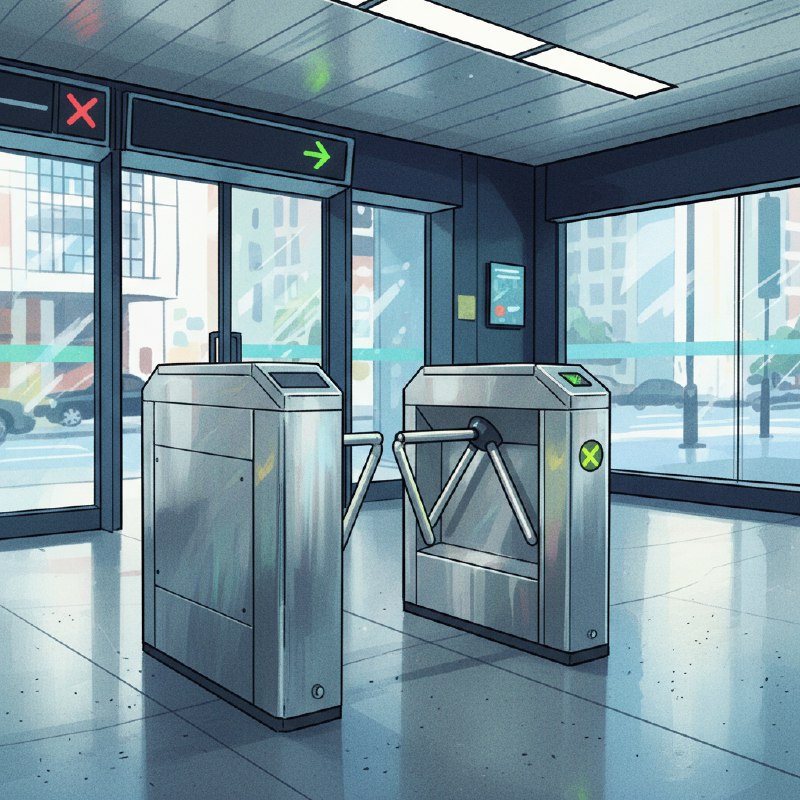 Установка турникета. Завод по производству пластика